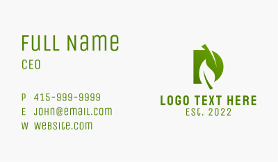 Organic Farm Letter D  Business Card Image Preview