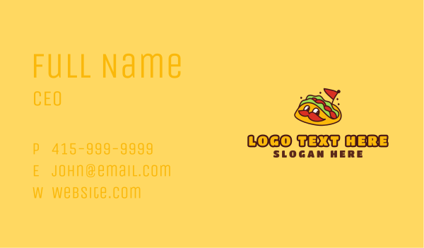 Cute Taco Mascot Business Card Design Image Preview