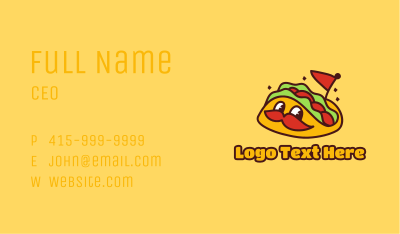 Cute Taco Mascot Business Card