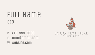 Winter Crochet Mascot  Business Card Image Preview