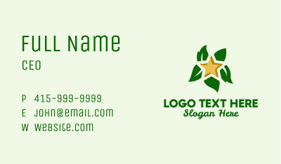 Natural Leaf Star  Business Card Image Preview