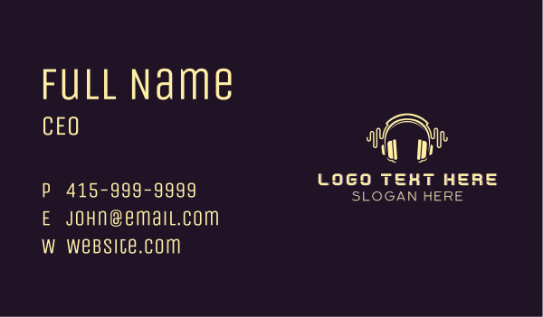 Headphone Music Beat Business Card Design Image Preview