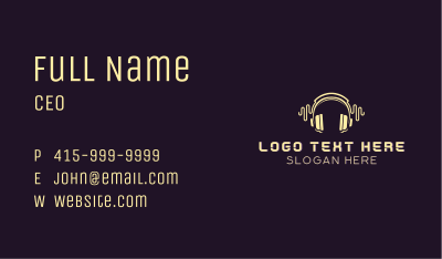 Headphone Music Beat Business Card Image Preview
