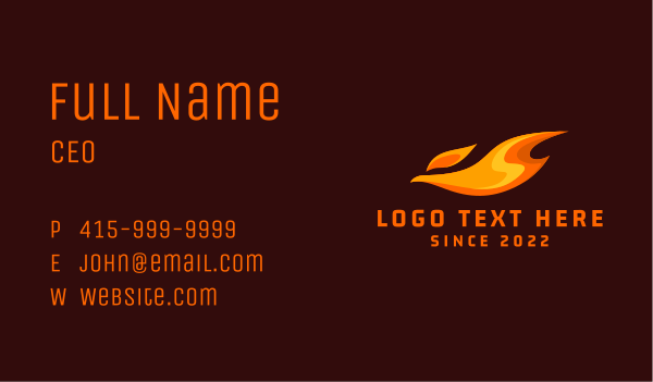 Mythical Fire Bird Business Card Design Image Preview