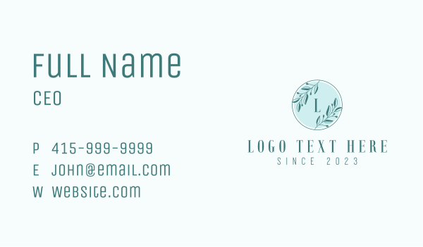 Organic Leaf Cosmetics Letter Business Card Design Image Preview