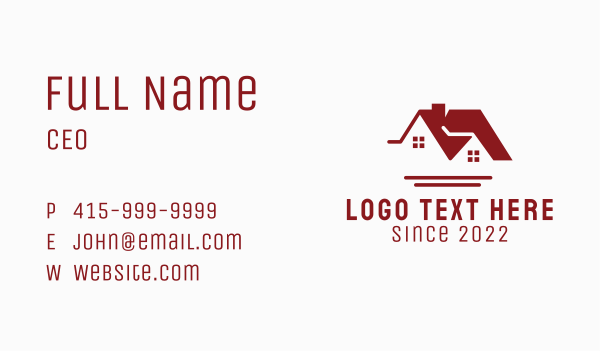 Red House Roofing Contractor  Business Card Design Image Preview