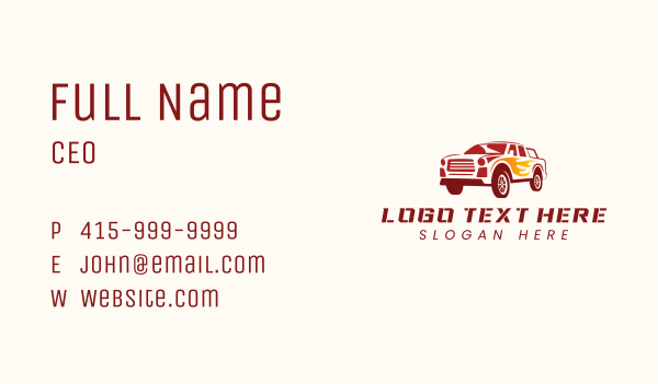 Car Pickup Truck Business Card Design Image Preview