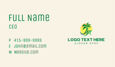 Palm Tree Wave Sun Business Card Image Preview