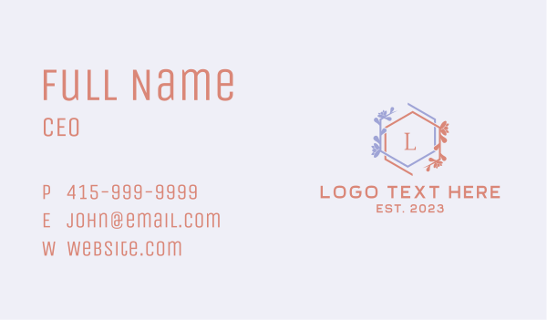 Botanical Emblem Letter  Business Card Design Image Preview