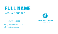 Blue Hexagon Thunderbolt Business Card Design