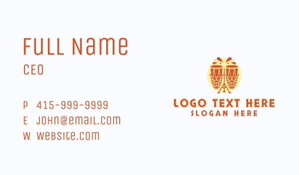 Ethnic Drum Instrument Business Card Design Image Preview