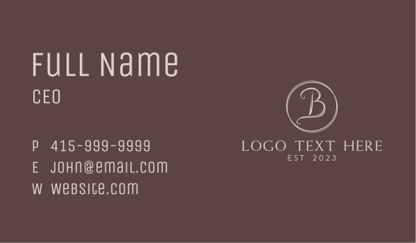 Minimalist Vintage Letter B Business Card Design Image Preview