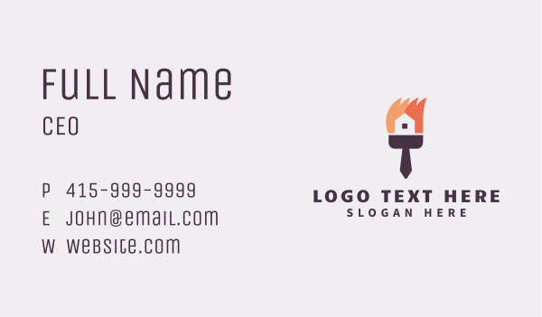 Paint Brush House Business Card Design Image Preview