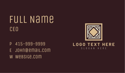 Ornate Tile Flooring Business Card Image Preview