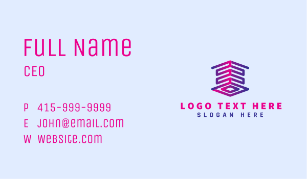Modern Cube Letter E Business Card Design Image Preview