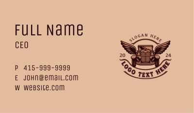 Retro Car Automotive  Business Card Image Preview