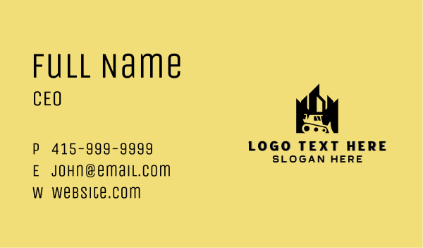 Construction Backhoe Machinery Business Card Design Image Preview