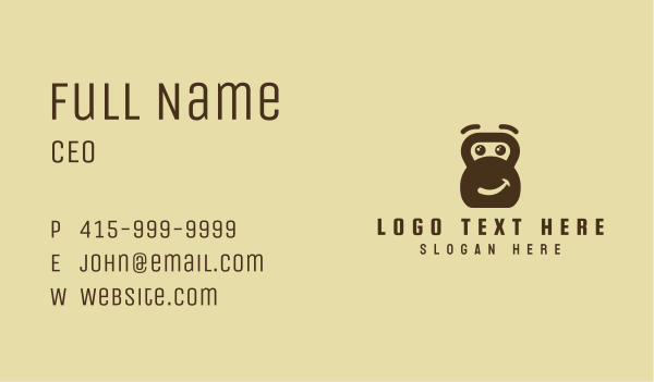 Brown Gorilla Gym Mascot Business Card Design Image Preview