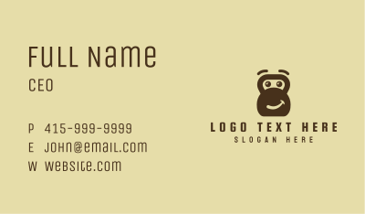 Brown Gorilla Gym Mascot Business Card Image Preview