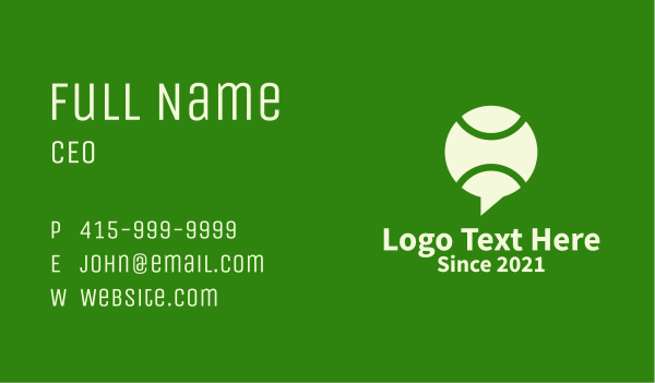 Tennis Ball Chat  Business Card Design Image Preview