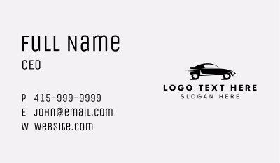 Black Racing Vehicle Business Card Image Preview