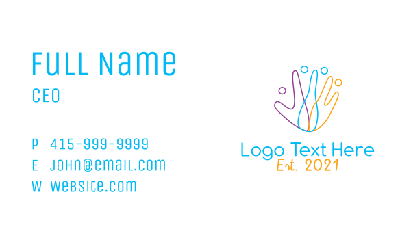 Happy Helping Hands Business Card Design Image Preview