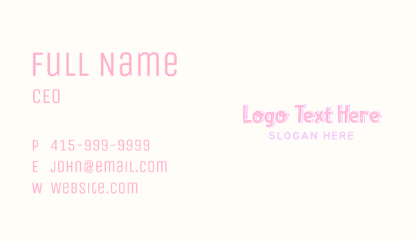 Pastel Fun Wordmark Business Card Design Image Preview
