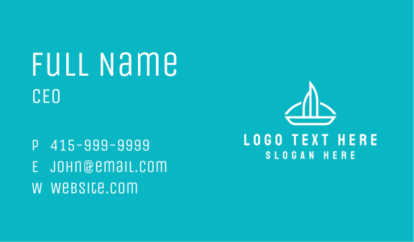 White Sail Boat  Business Card Design Image Preview