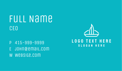 White Sail Boat  Business Card Image Preview