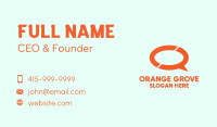 Orange Chat Bubble  Business Card Image Preview