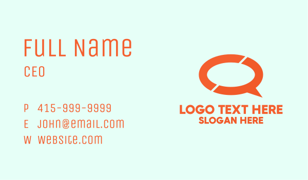 Orange Chat Bubble  Business Card Design Image Preview