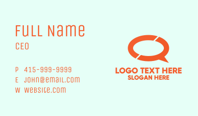 Orange Chat Bubble  Business Card Image Preview
