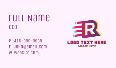 Speedy Letter R Motion  Business Card