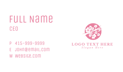 Pink Sakura Flower Business Card Image Preview