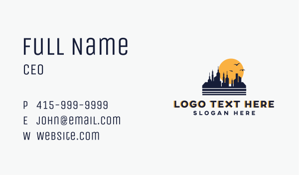 City Towers Building Sunrise Business Card Design Image Preview