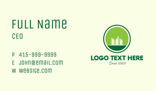 Green Eco Condominium Business Card Design Image Preview