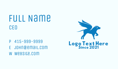 Blue Winged Dog  Business Card Image Preview