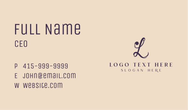 Fashion Boutique Letter L Business Card Design Image Preview