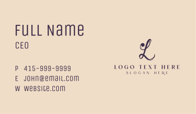 Fashion Boutique Letter L Business Card Image Preview