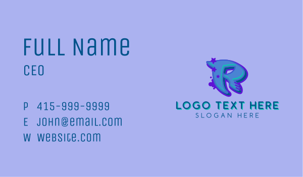 Graffiti Star Letter R Business Card Design Image Preview