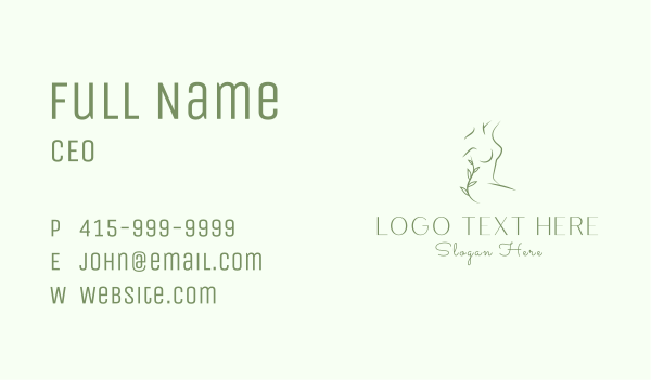 Feminine Body Leaves Business Card Design Image Preview