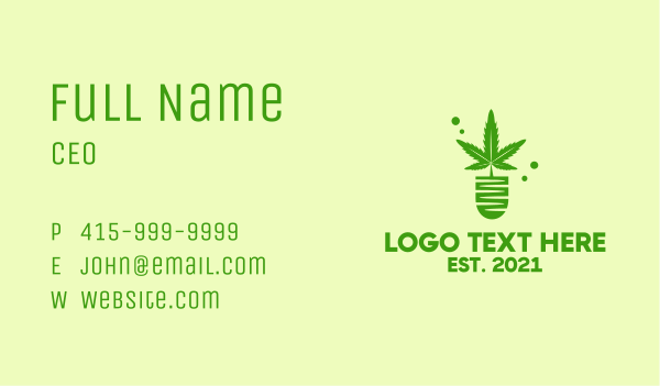 Green Cannabis Plant  Business Card Design Image Preview