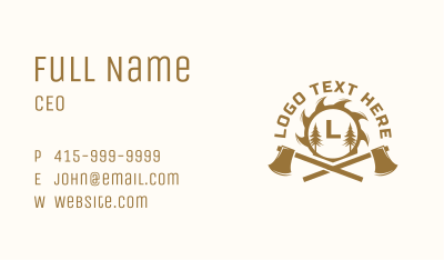 Lumberjack Axe Woodwork Business Card Image Preview
