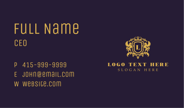 Horse Equestrian Crest Business Card Design Image Preview