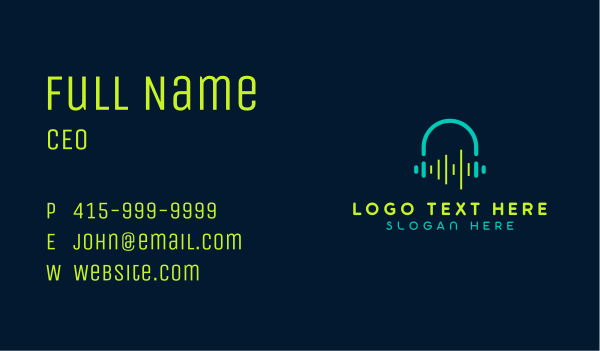 Music Headset Soundwave Business Card Design Image Preview