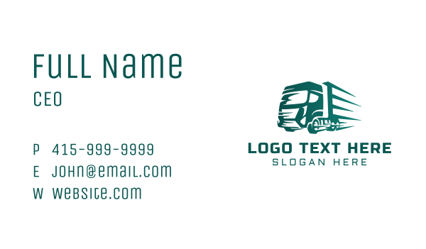 Logistics Truck Express Business Card Design Image Preview