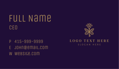 Gold Butterfly Key Business Card Image Preview