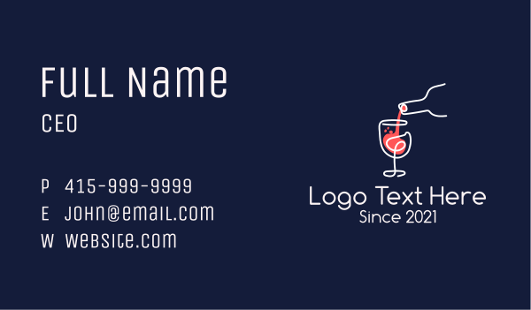 Red Wine Pour Business Card Design Image Preview