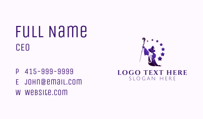 Purple Magic Wizard Business Card Image Preview