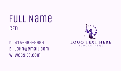 Purple Magic Wizard Business Card Image Preview